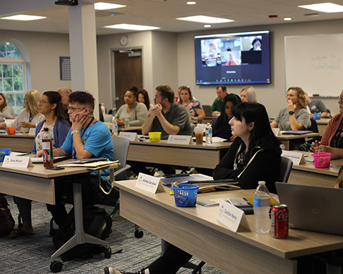 classroom of veterinary professionals