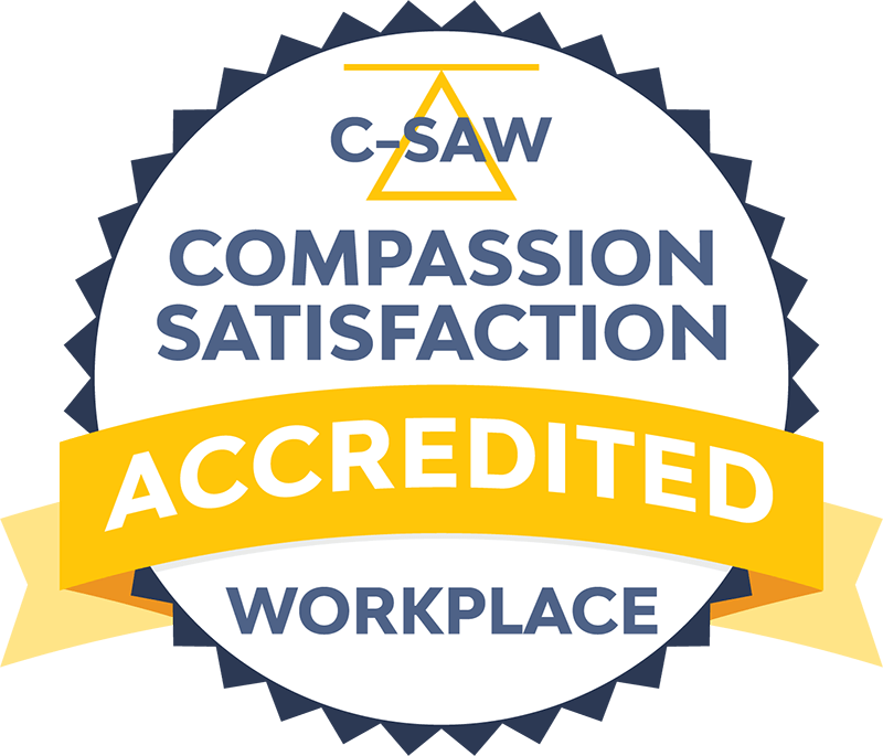 badge that reads "Compassion Satisfaction Accredited Workplace"