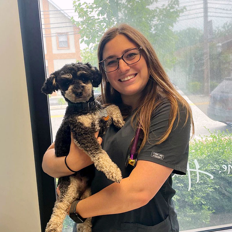 Dr. Cassandra Gioffre with her dog