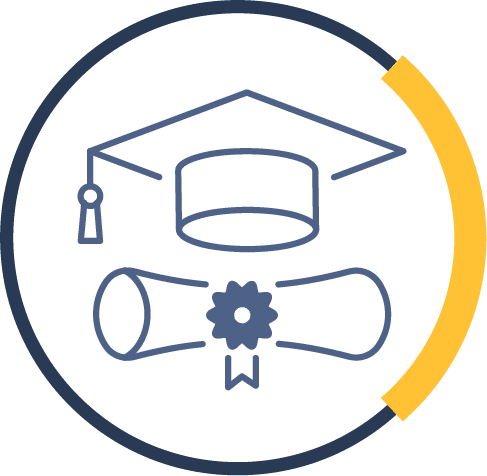 graduation cap and diploma icon