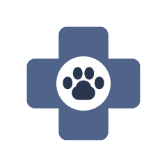 icon of a cross with a paw on it