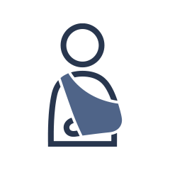 icon of a person with their arm in a sling