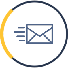 icon of an envelope with speed lines behind it