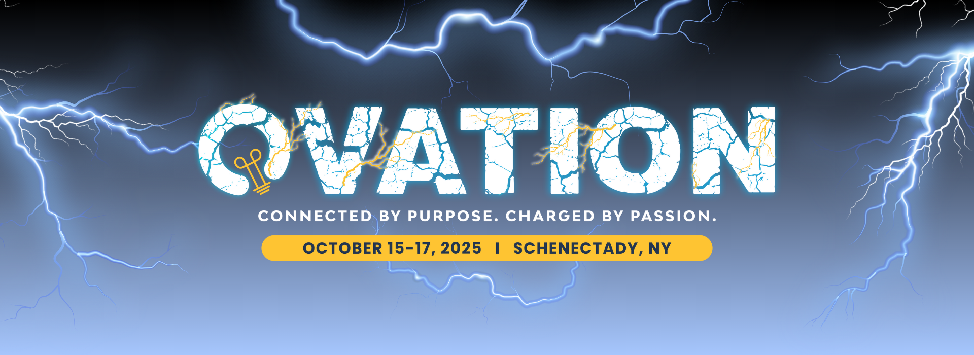 Image of Ovation 2025 logo with lightning bolts