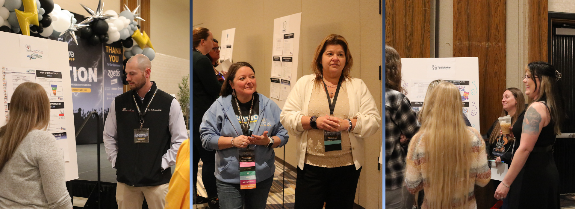 3 Images of presentations during the Finance Fair at Ovation 2025