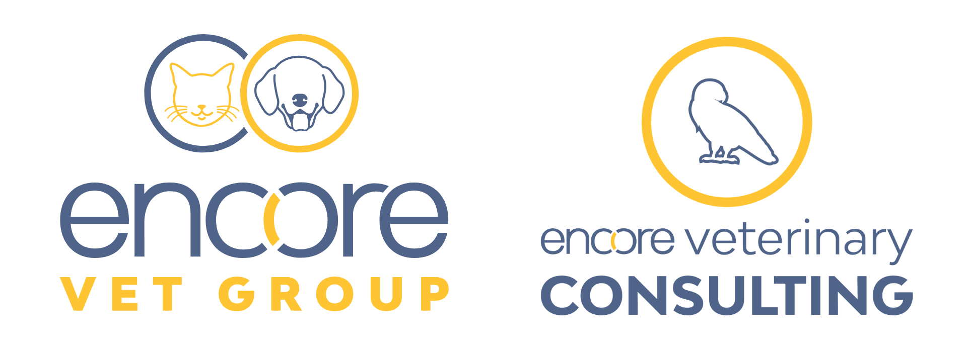 Encore logo and Encore Veterinary Consulting logo