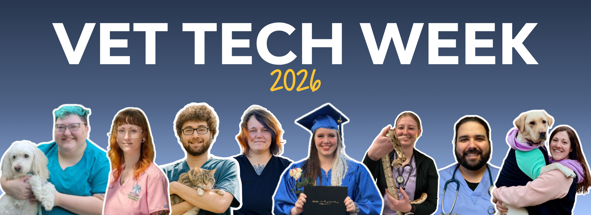 photos of veterinary technicians across encore vet group